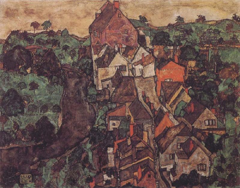 Egon Schiele Krumau Landscape Germany oil painting art